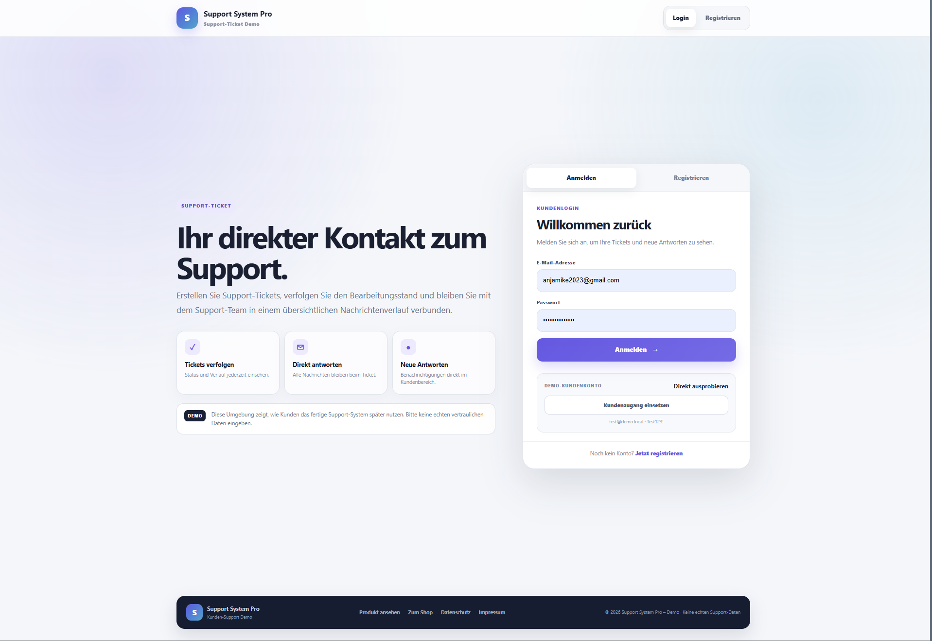 Support. Klar organisiert.